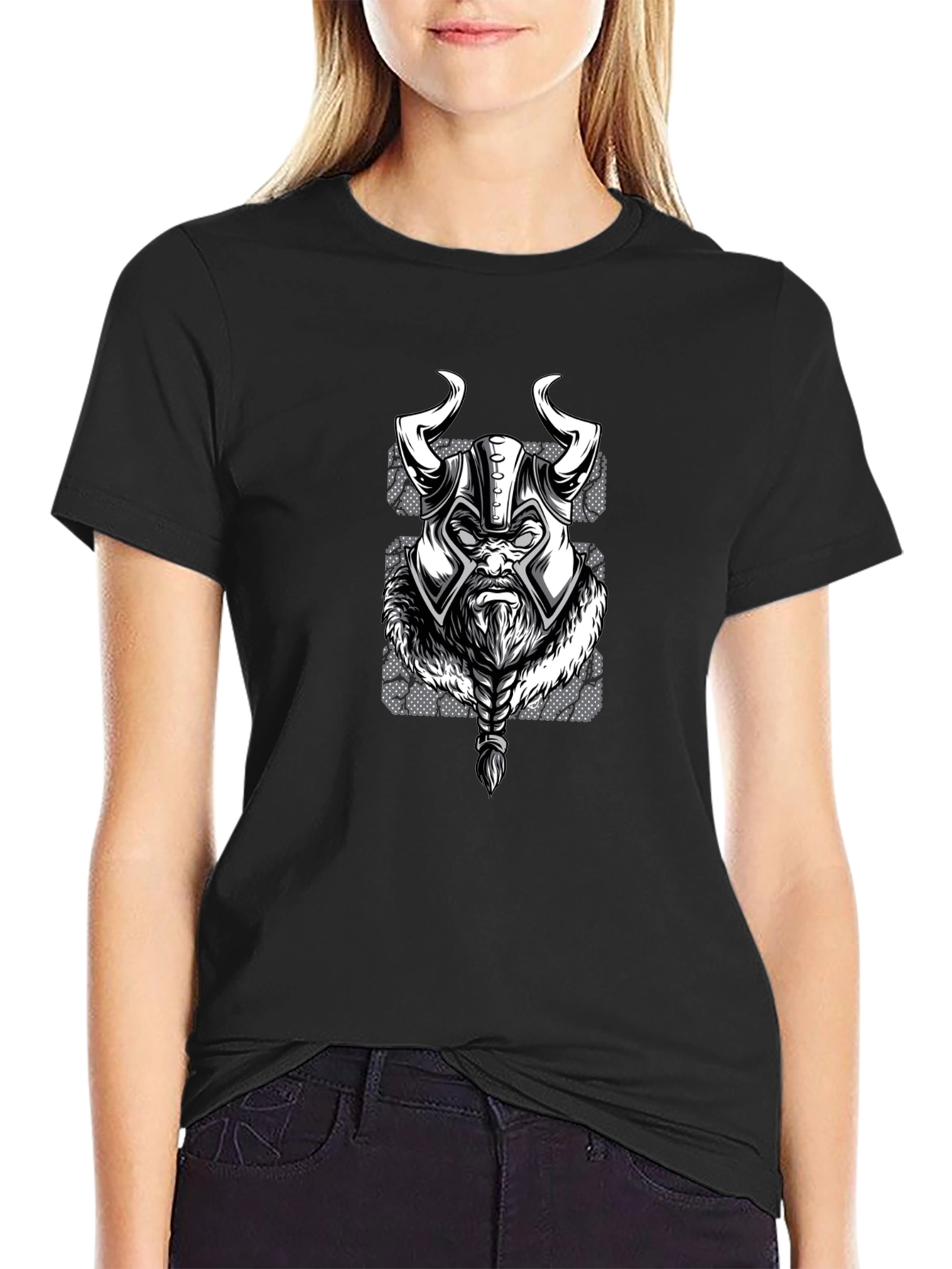 Viking Warrior Graphic T-Shirt - Black
