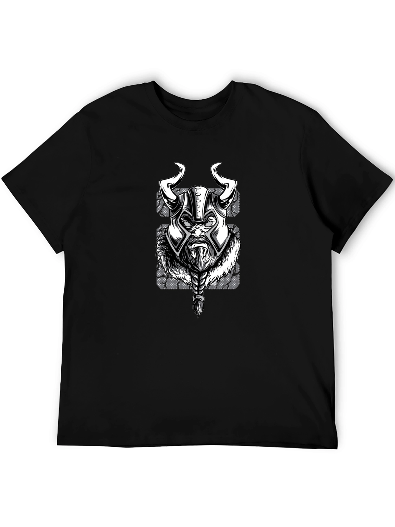 Viking Warrior Graphic T-Shirt - Black