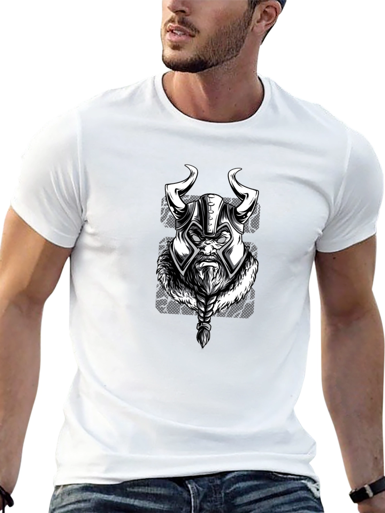 Viking Warrior Graphic T-Shirt - Black