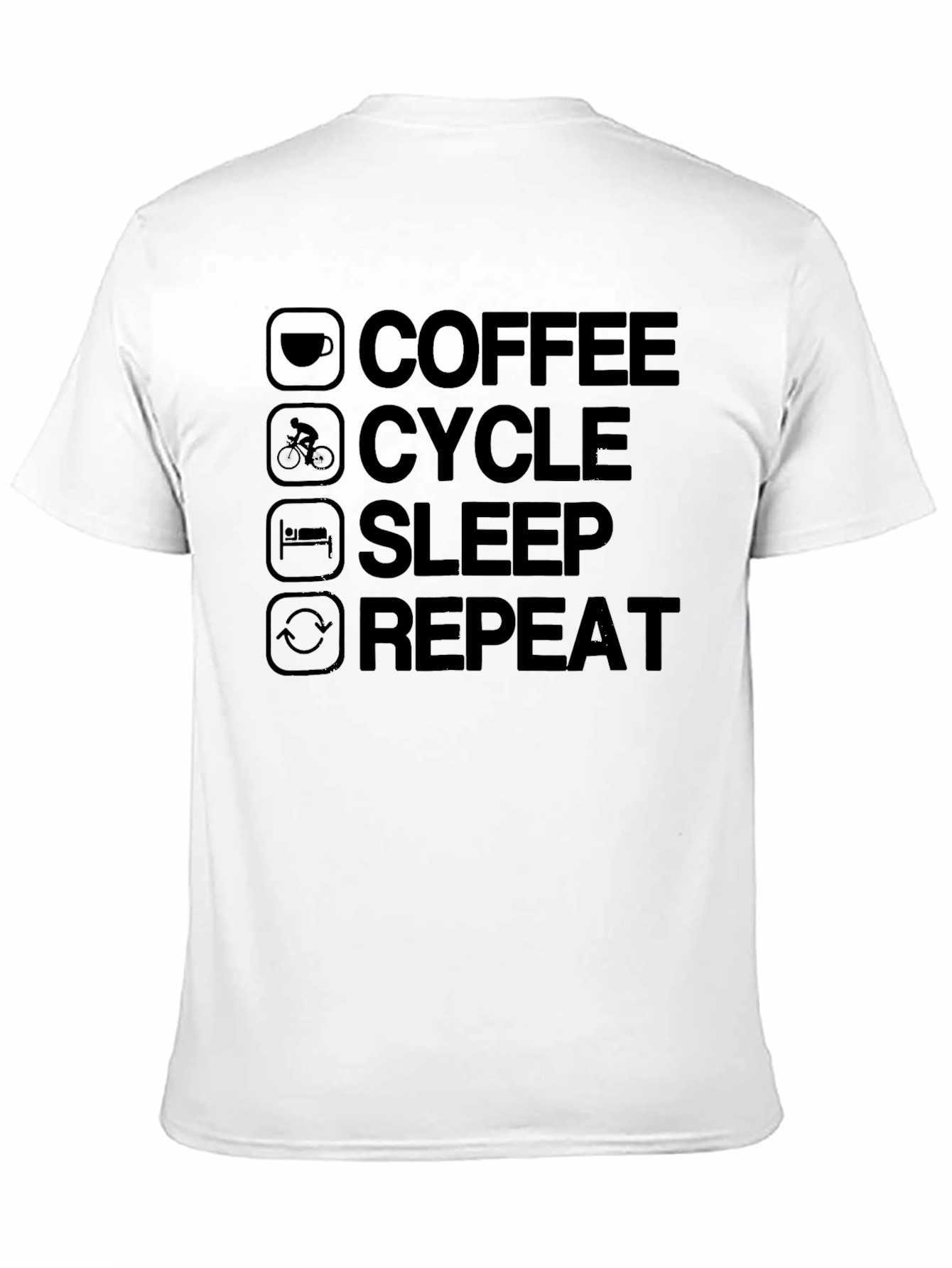 Coffee Cycle Sleep Repeat Black T-Shirt