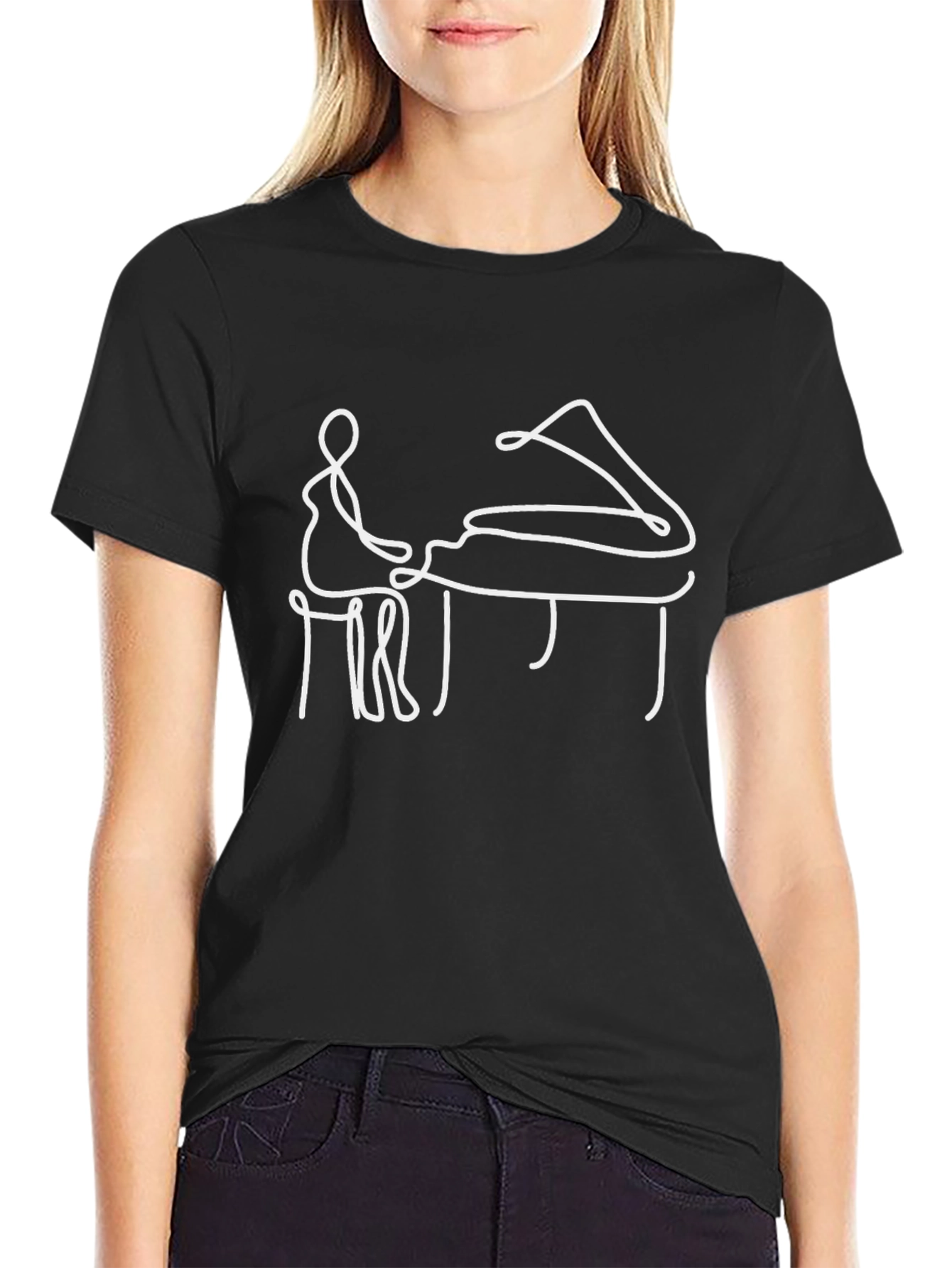 Piano Player Graphic Tee - Stylish Musician Shirt