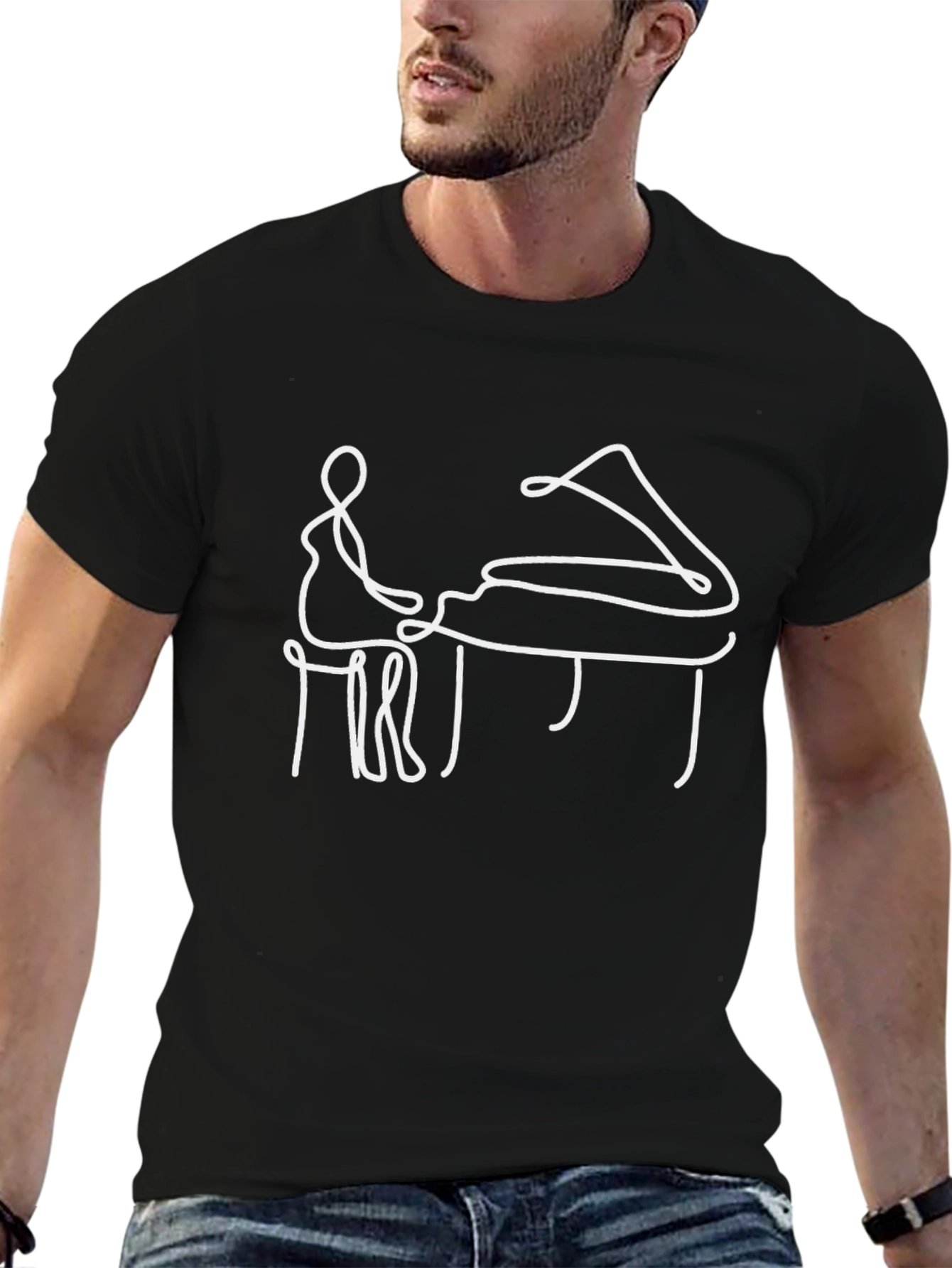 Piano Player Graphic Tee - Stylish Musician Shirt