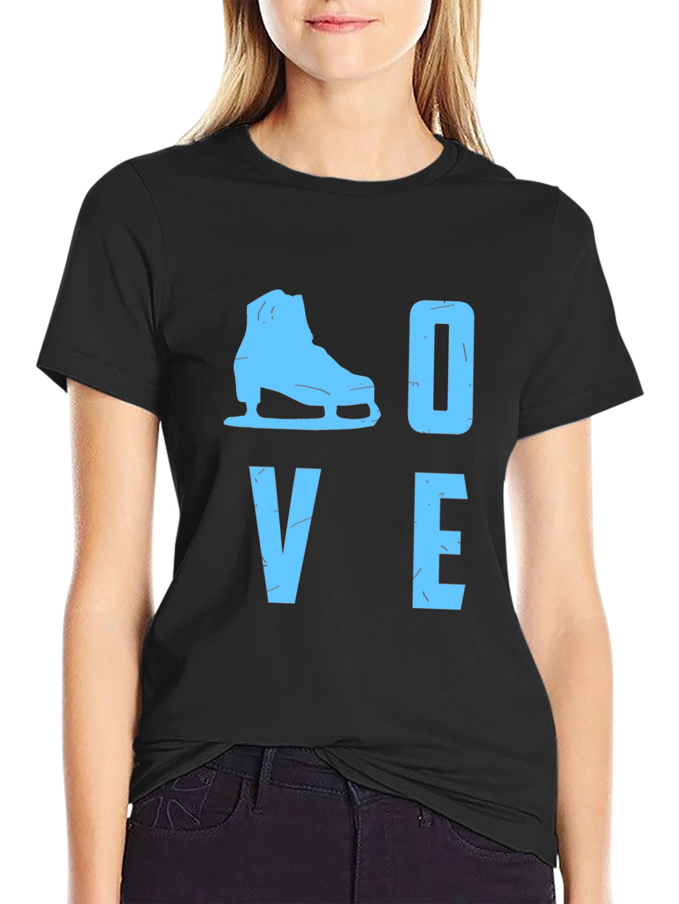 Love Ice Skating Black T-Shirt