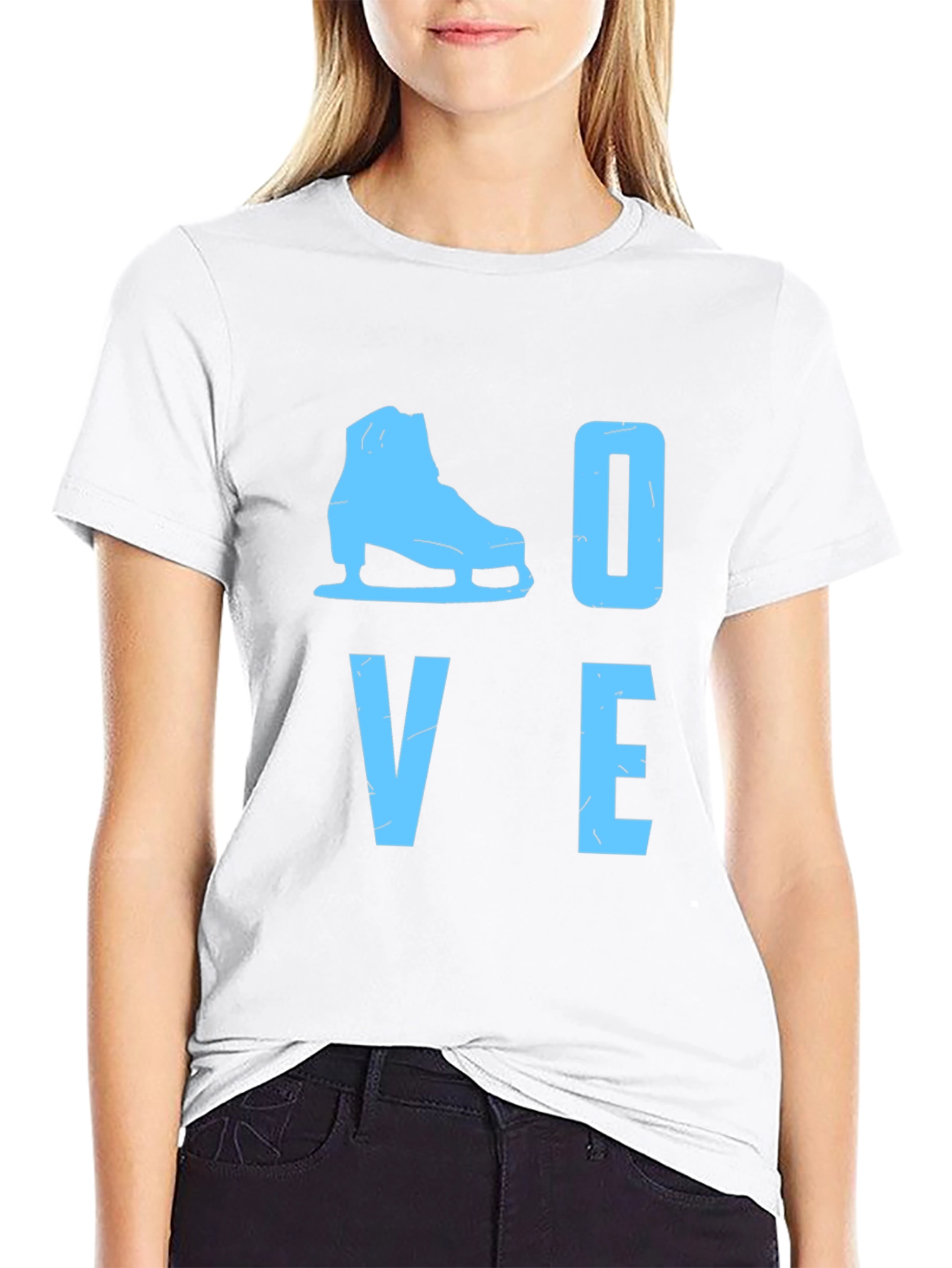 Love Ice Skating Black T-Shirt