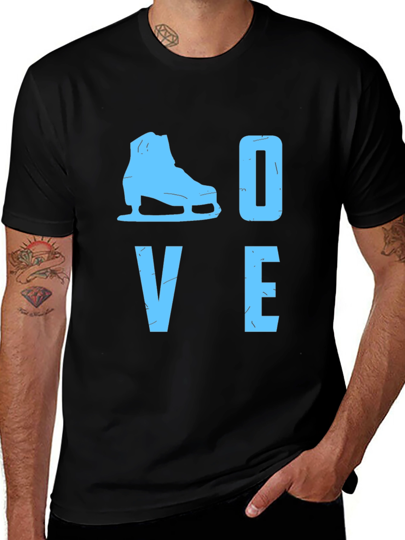 Love Ice Skating Black T-Shirt