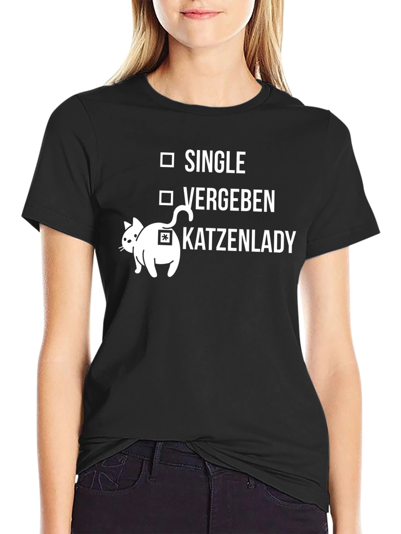 Single Vergeben Katzenlady T-Shirt