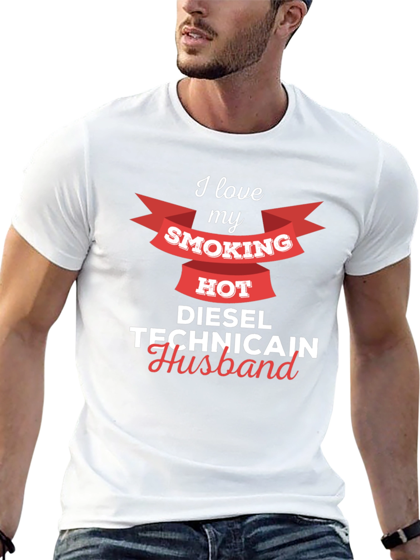 I Love My Smoking Hot Diesel Technician Husband T-Shirt