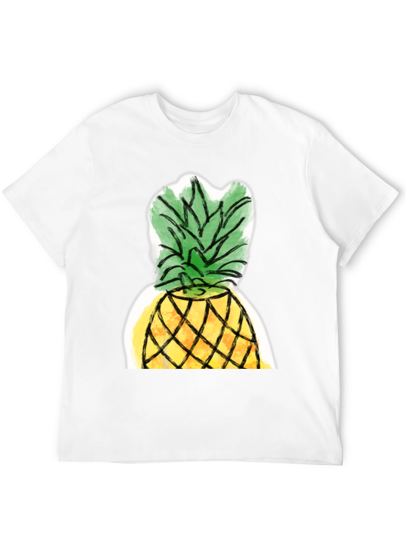 Pineapple Graphic Tee - Casual Black T-Shirt