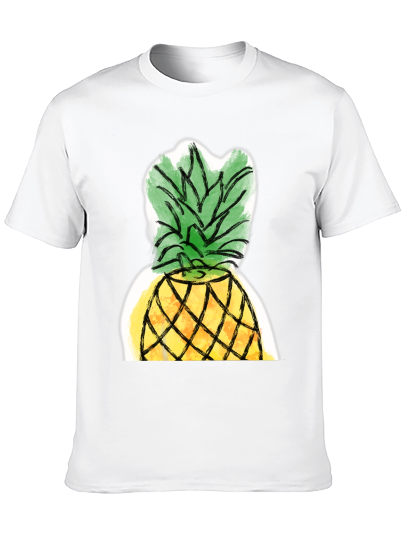 Pineapple Graphic Tee - Casual Black T-Shirt