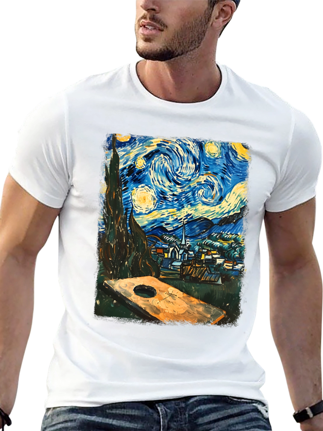 Starry Night Cornhole T-Shirt