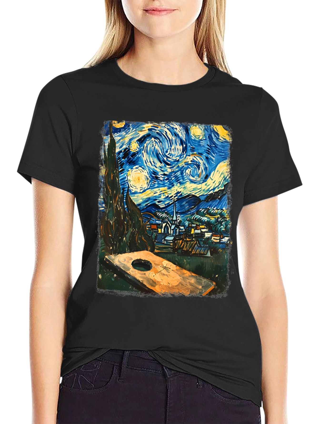 Starry Night Cornhole T-Shirt