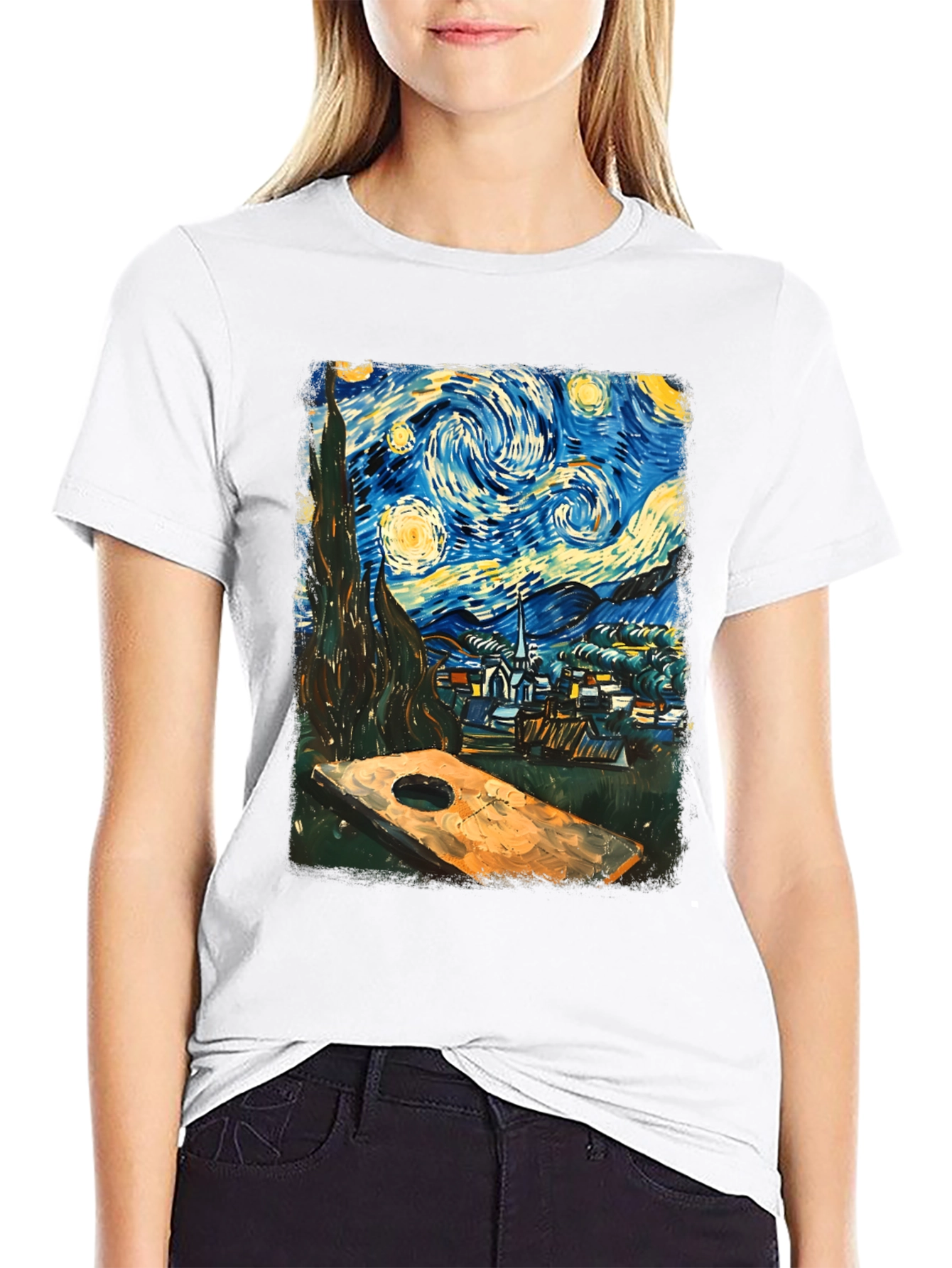 Starry Night Cornhole T-Shirt
