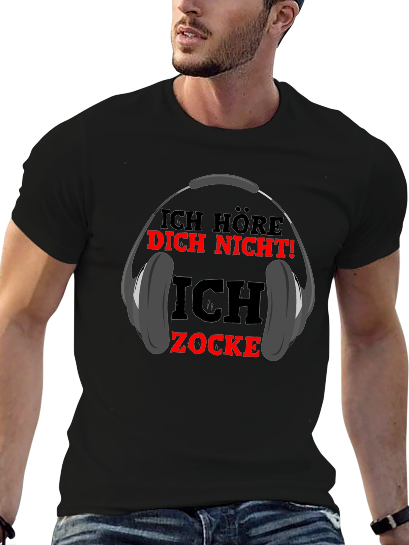Ich Zocke T-Shirt - Gamer Headphone Tee
