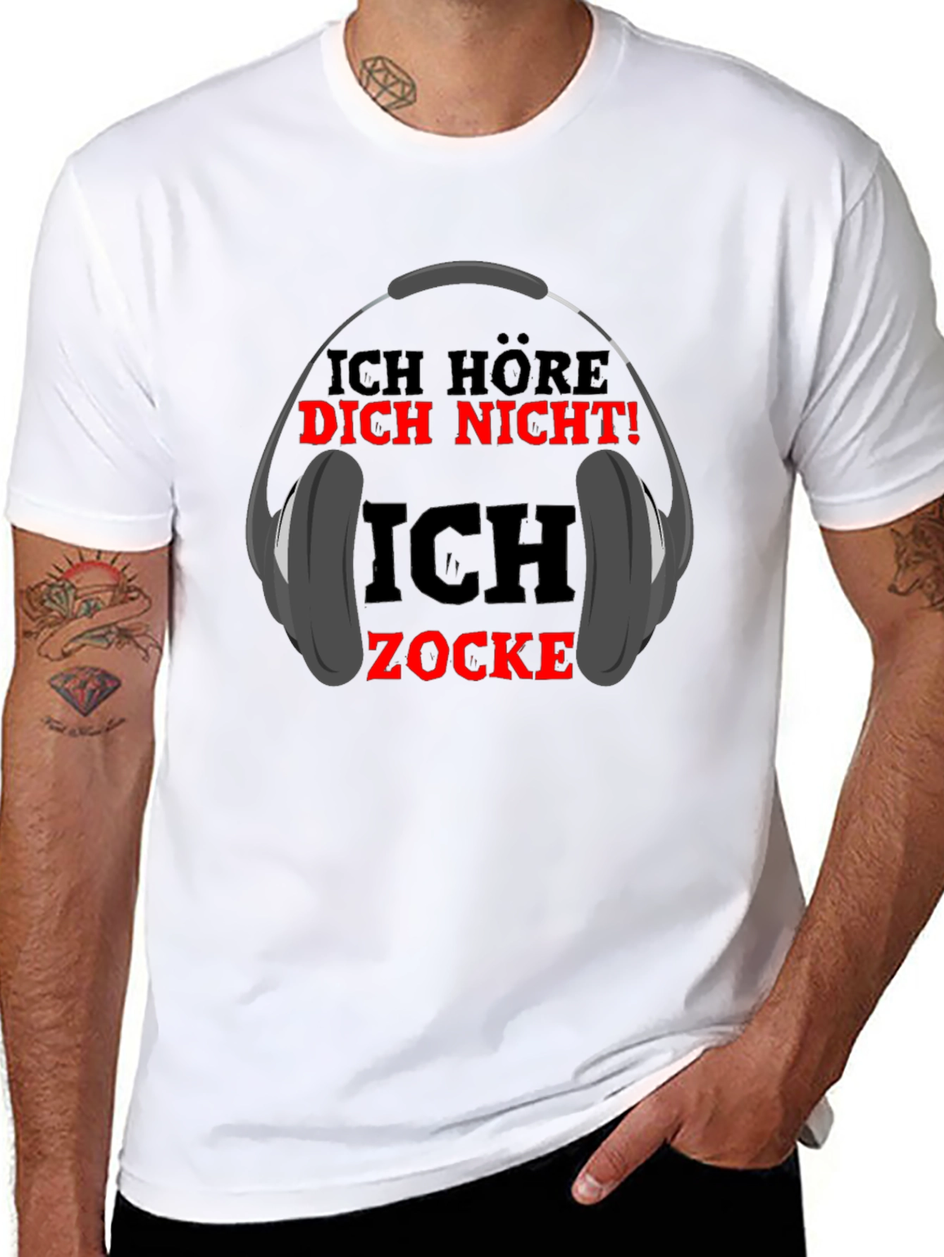 Ich Zocke T-Shirt - Gamer Headphone Tee
