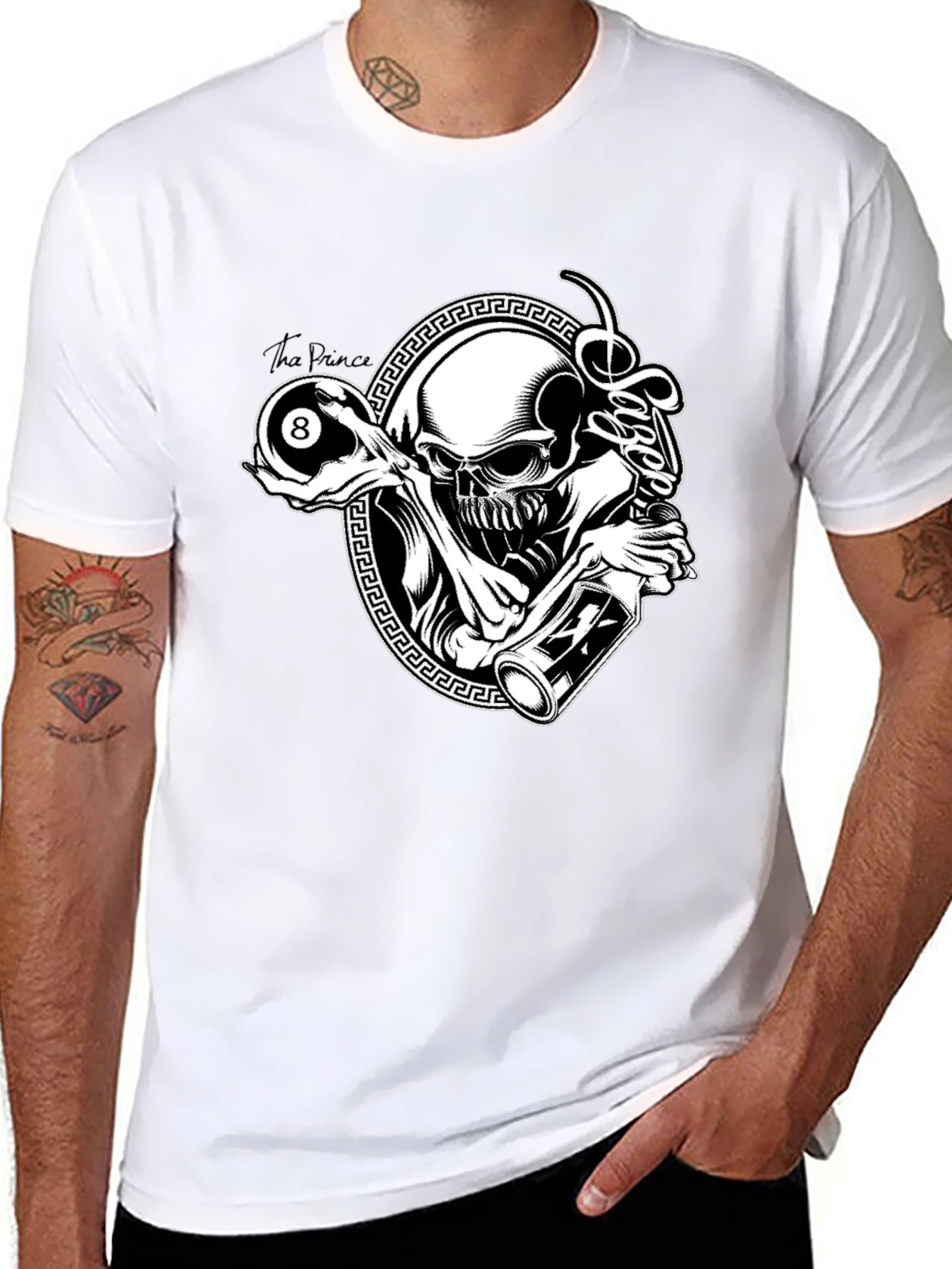 Skull and 8-Ball Graphic Tee