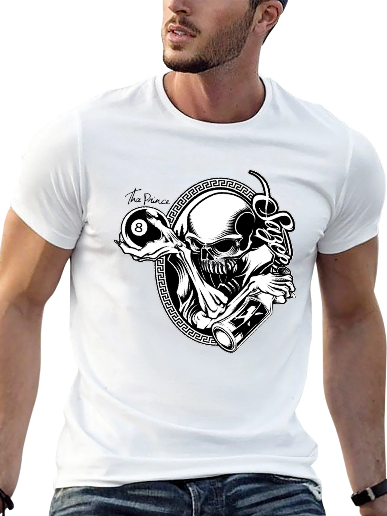 Skull and 8-Ball Graphic Tee