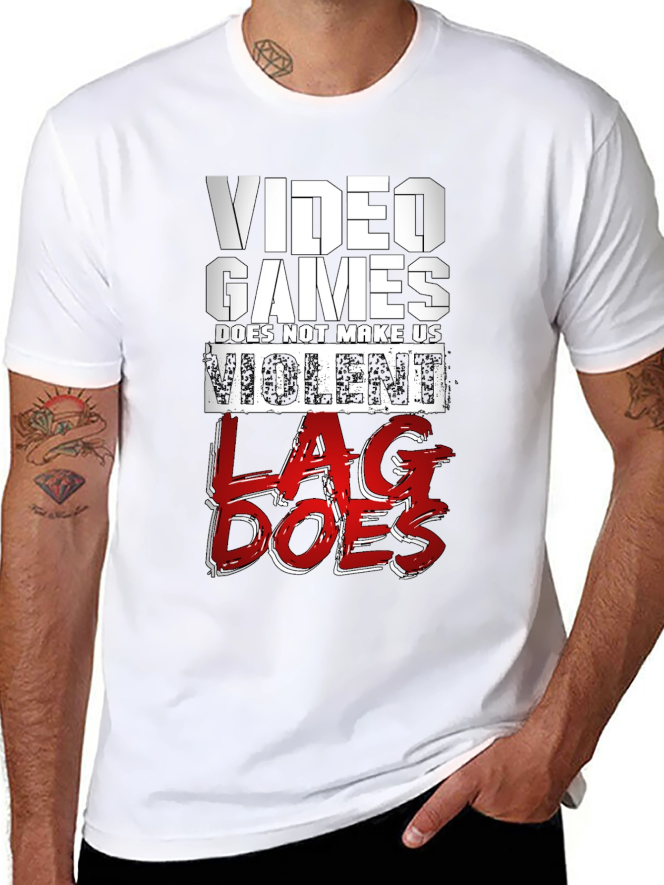 Video Games LAG Funny Slogan T-Shirt