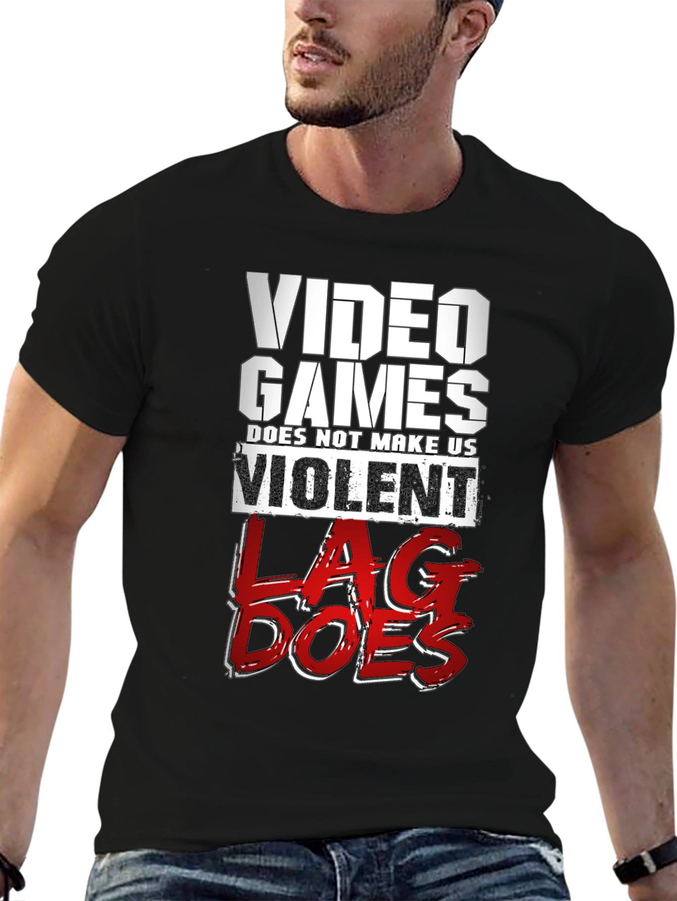 Video Games LAG Funny Slogan T-Shirt