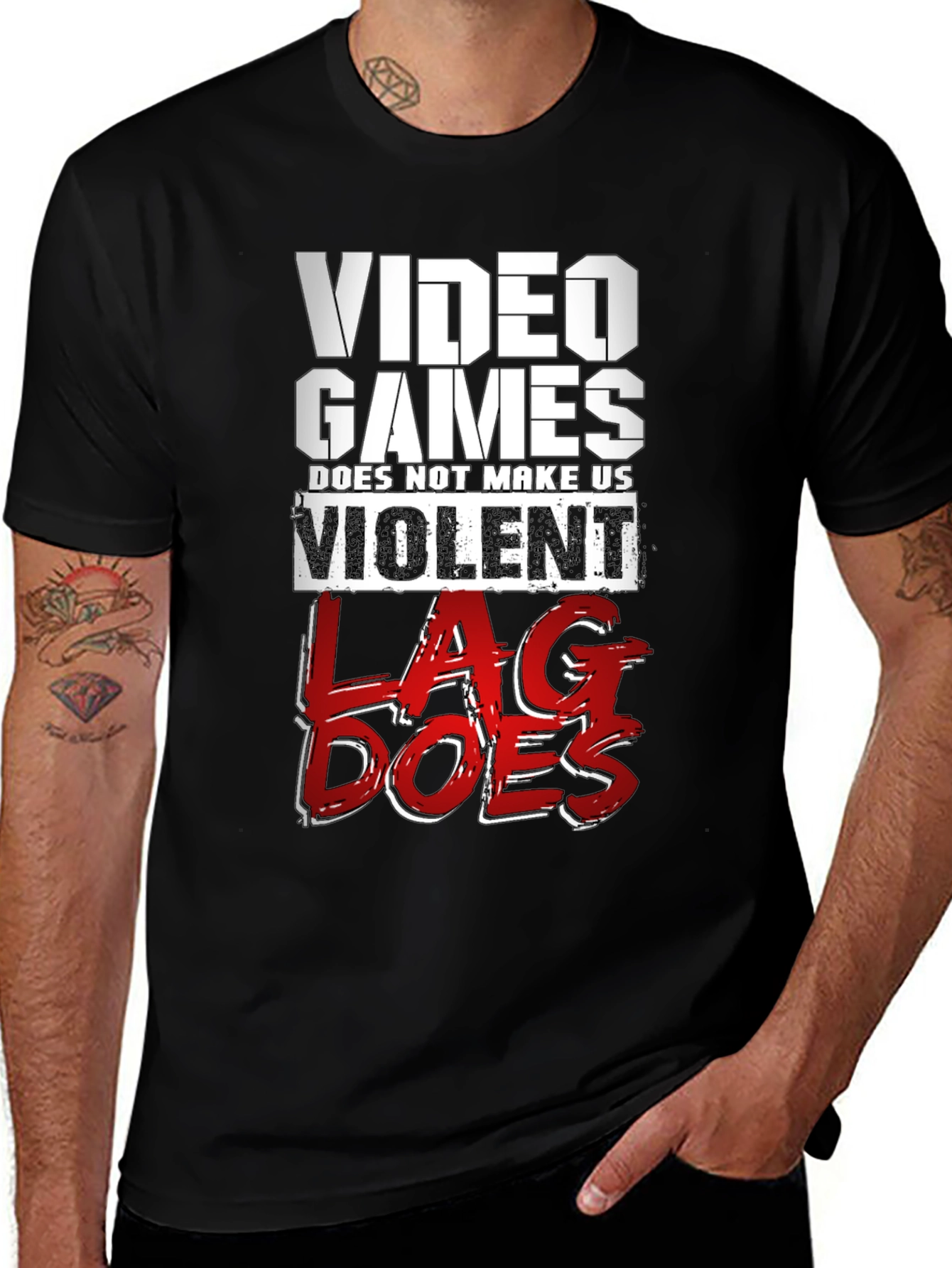 Video Games LAG Funny Slogan T-Shirt
