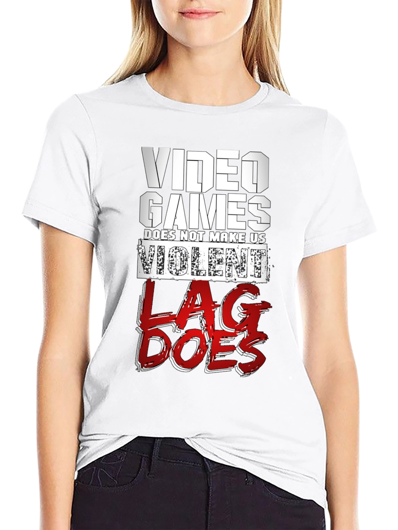 Video Games LAG Funny Slogan T-Shirt