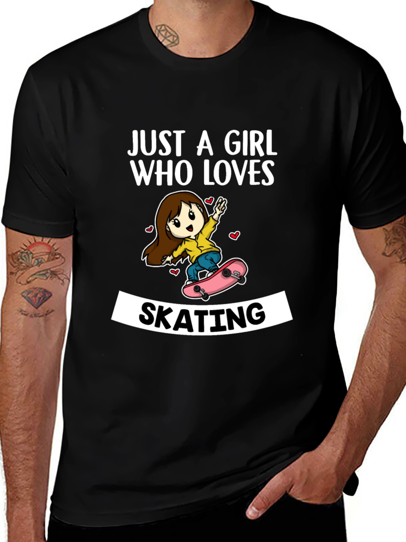 Girl Who Loves Skating T-Shirt - Fun Skater Tee