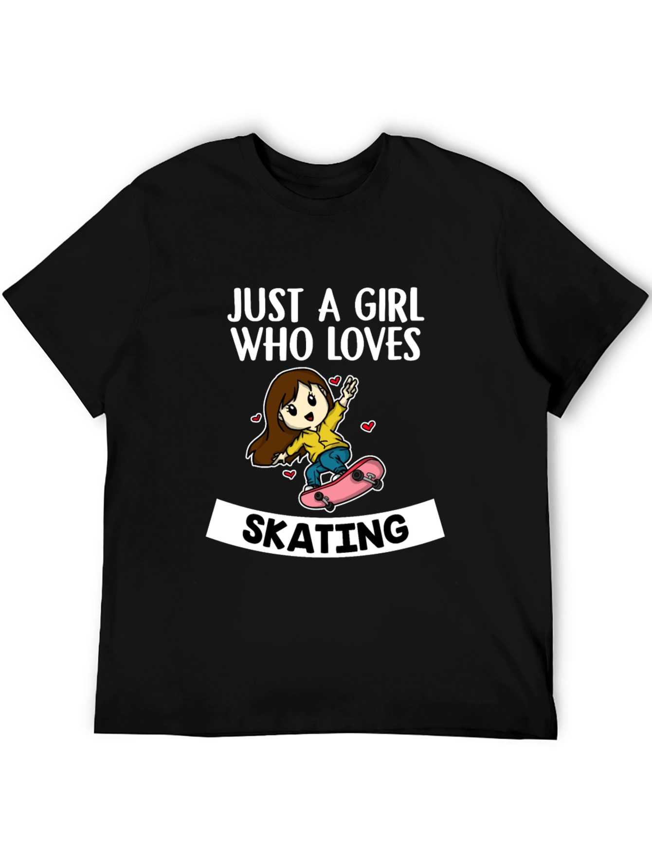 Girl Who Loves Skating T-Shirt - Fun Skater Tee