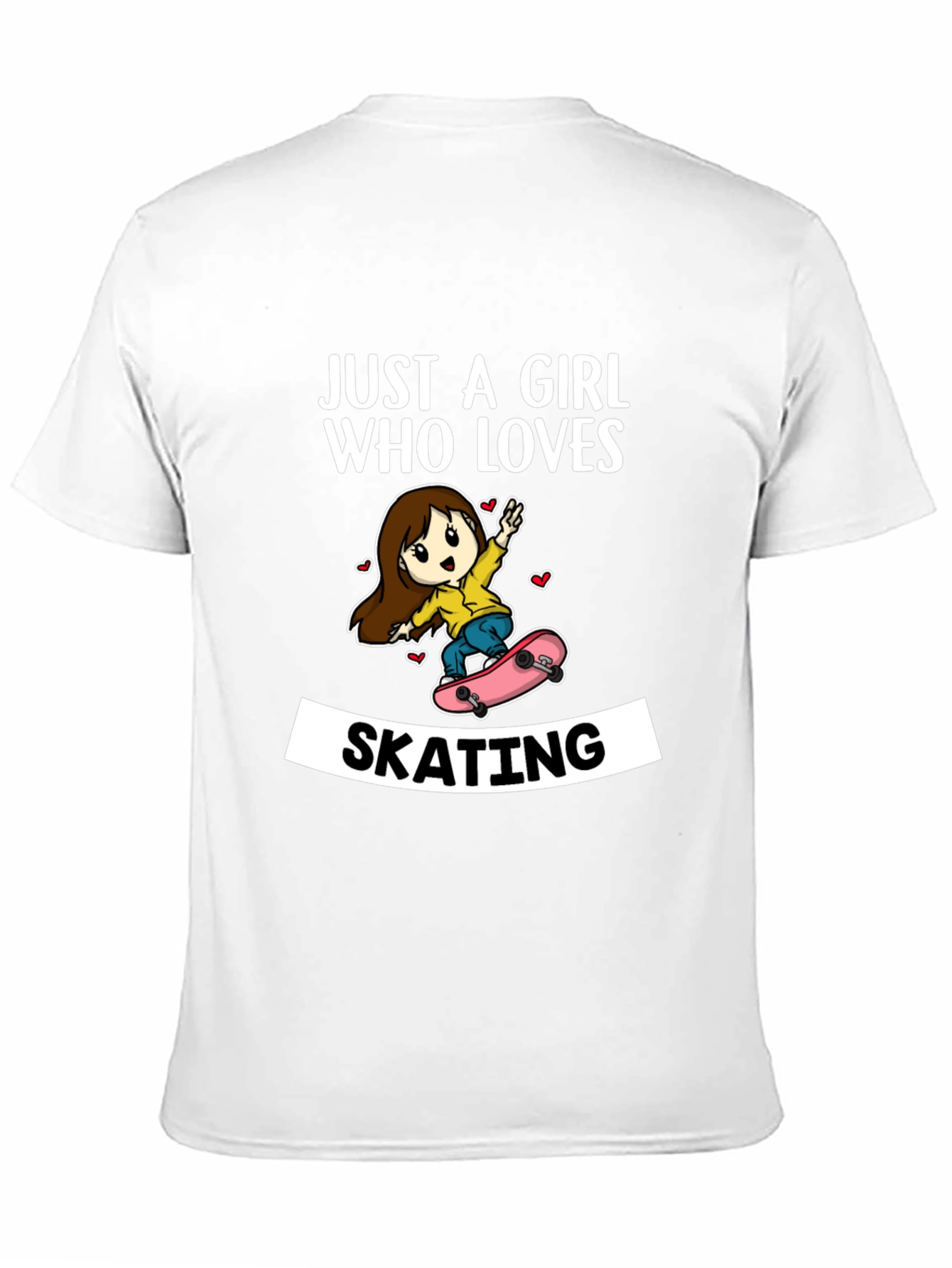 Girl Who Loves Skating T-Shirt - Fun Skater Tee