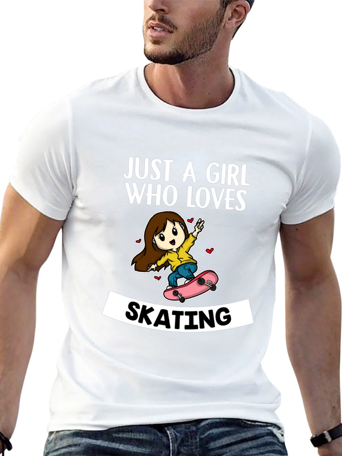 Girl Who Loves Skating T-Shirt - Fun Skater Tee