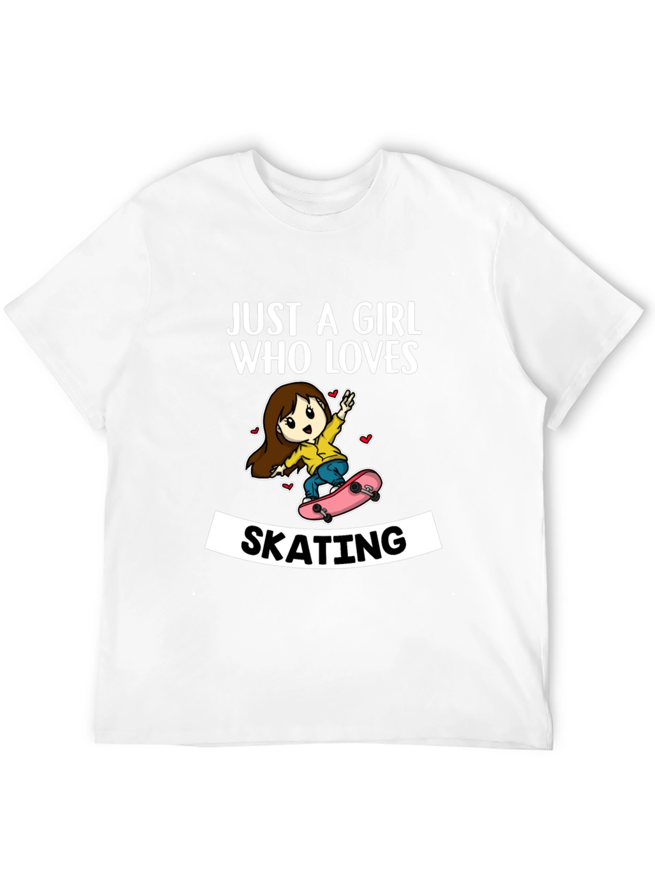 Girl Who Loves Skating T-Shirt - Fun Skater Tee