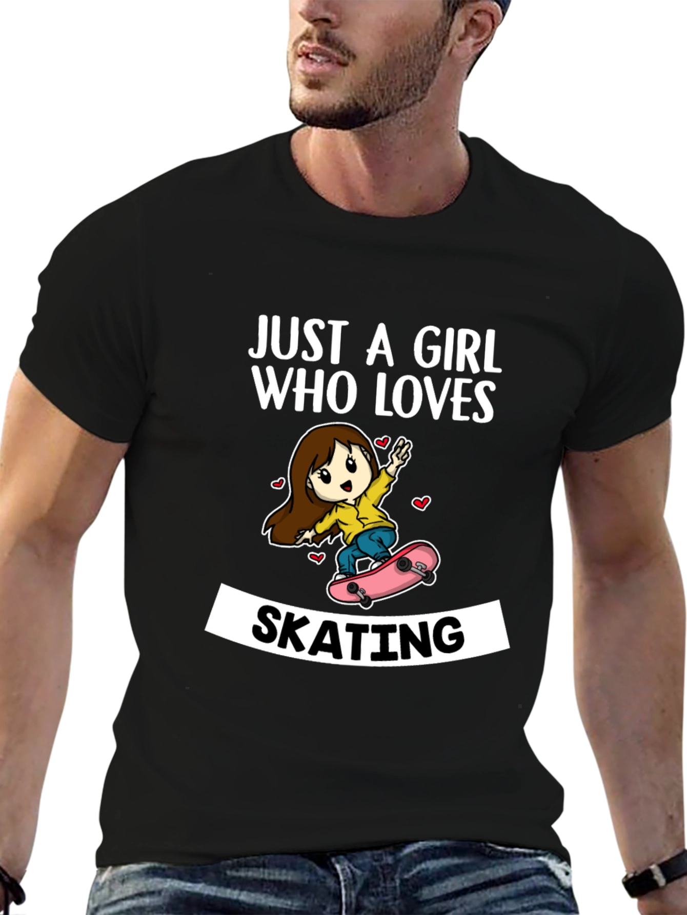 Girl Who Loves Skating T-Shirt - Fun Skater Tee
