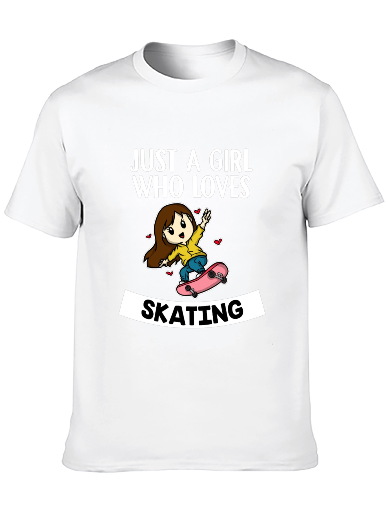 Girl Who Loves Skating T-Shirt - Fun Skater Tee
