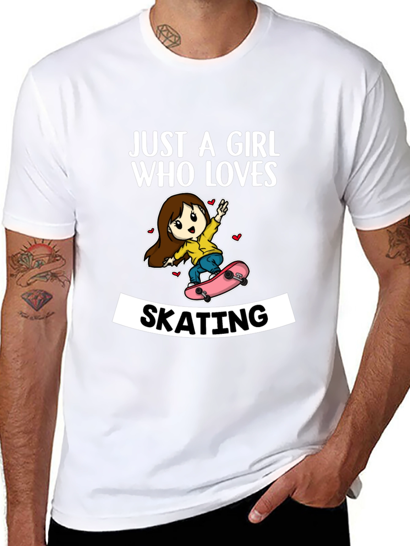 Girl Who Loves Skating T-Shirt - Fun Skater Tee