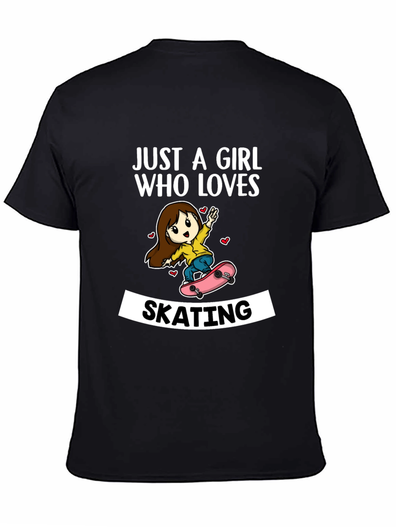 Girl Who Loves Skating T-Shirt - Fun Skater Tee