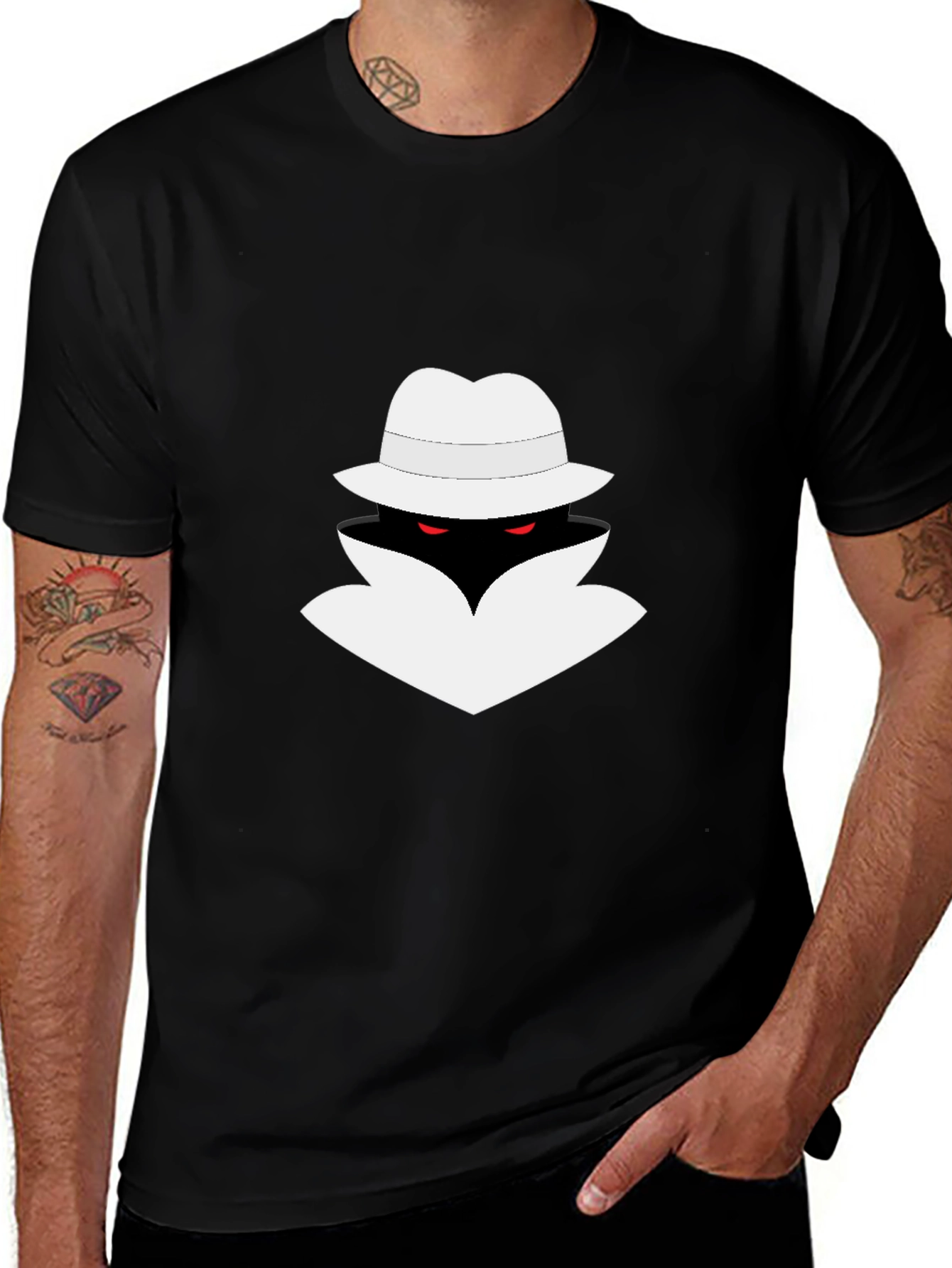 Mystery Man Graphic Tee - Black T-Shirt