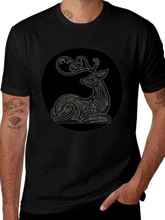 Deer Graphic Black T-Shirt