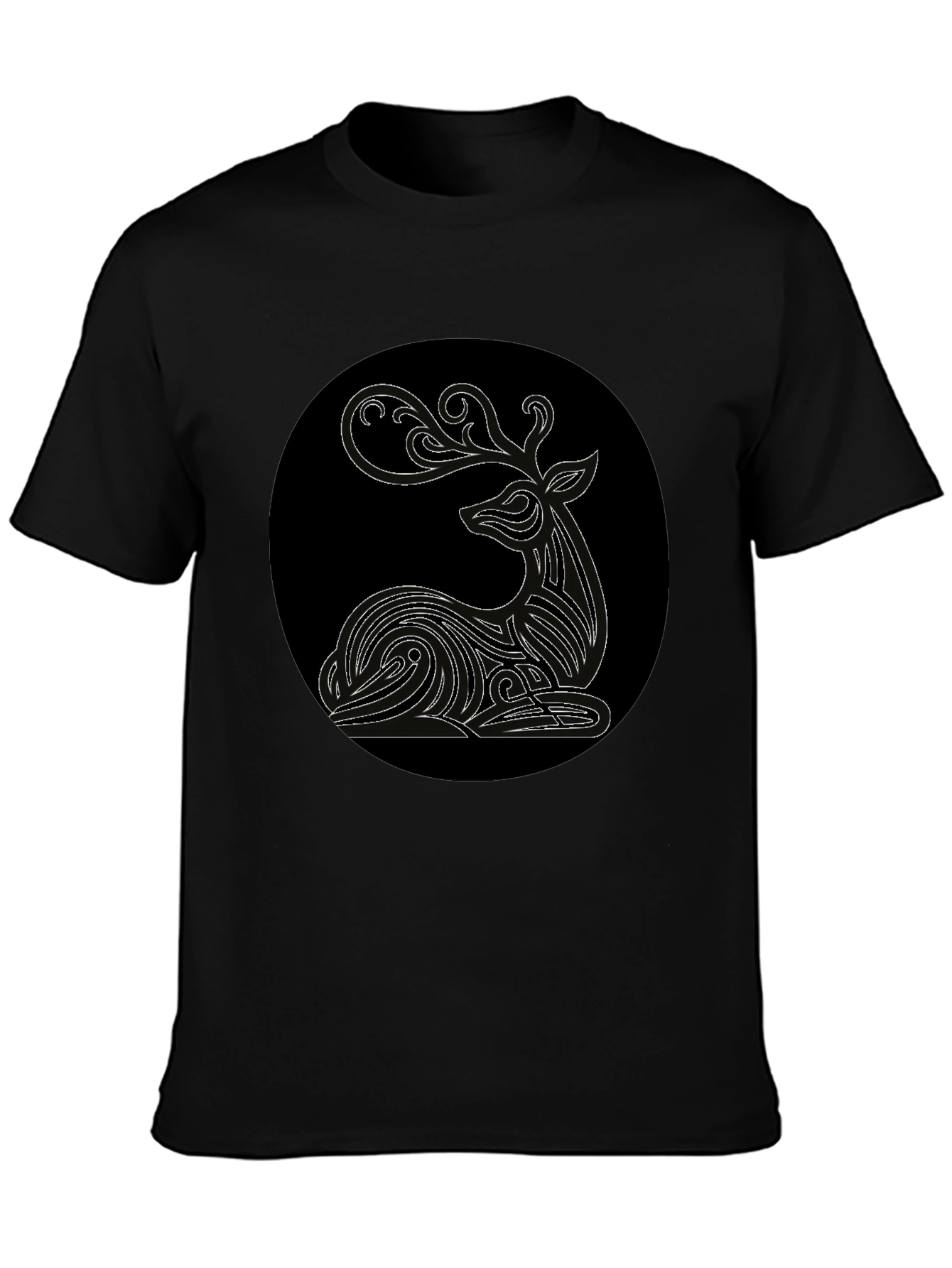 Deer Graphic Black T-Shirt