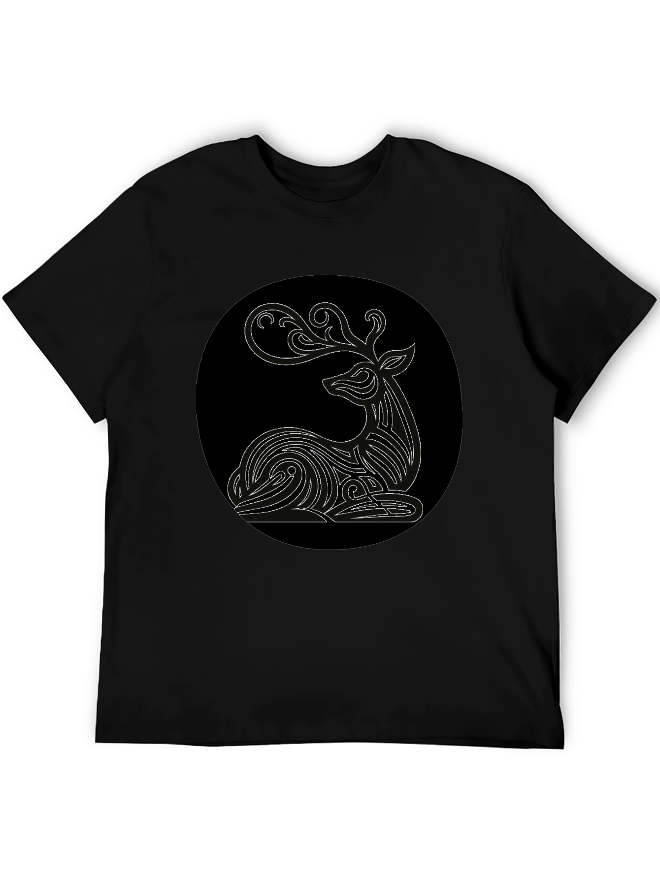 Deer Graphic Black T-Shirt