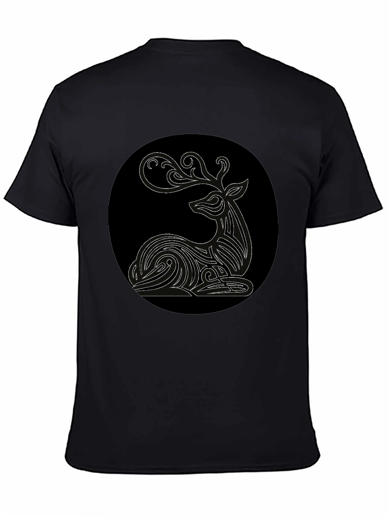 Deer Graphic Black T-Shirt