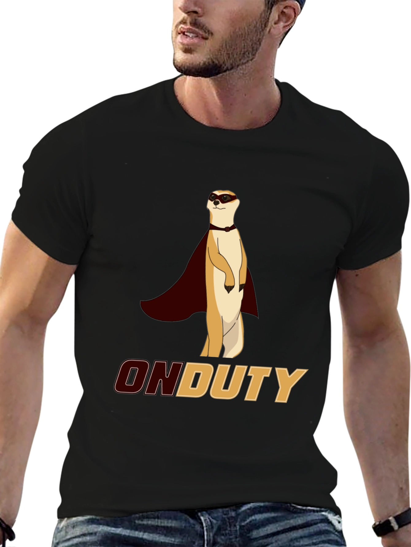 On Duty Meerkat Superhero Graphic Tee