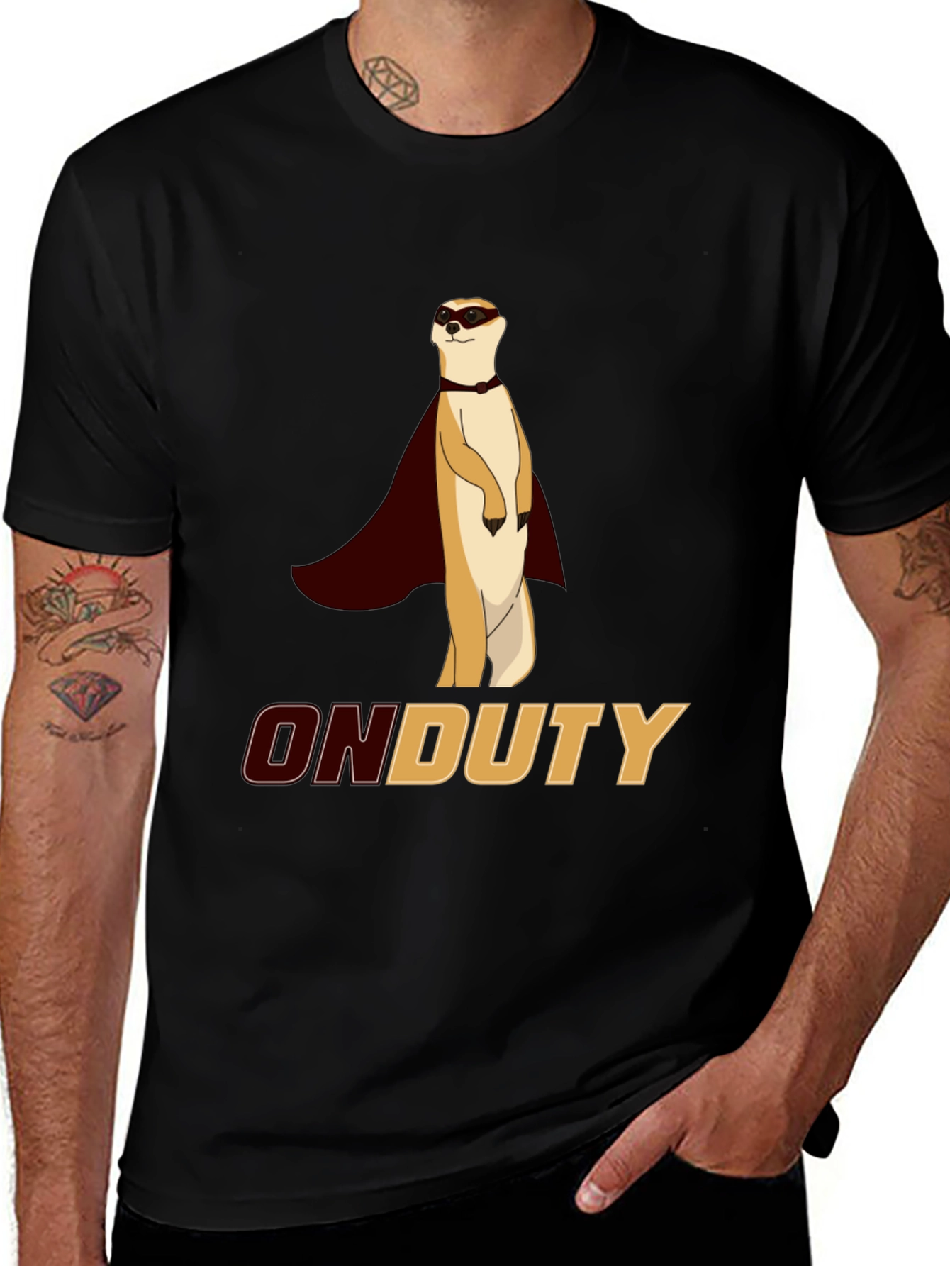 On Duty Meerkat Superhero Graphic Tee
