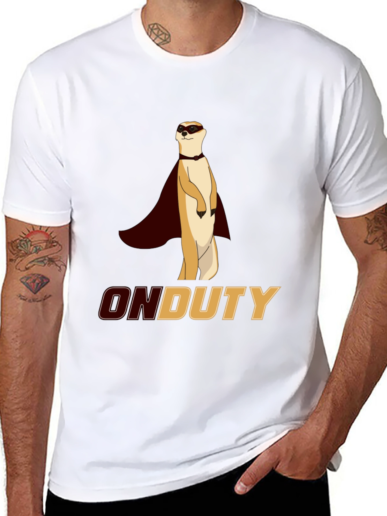 On Duty Meerkat Superhero Graphic Tee