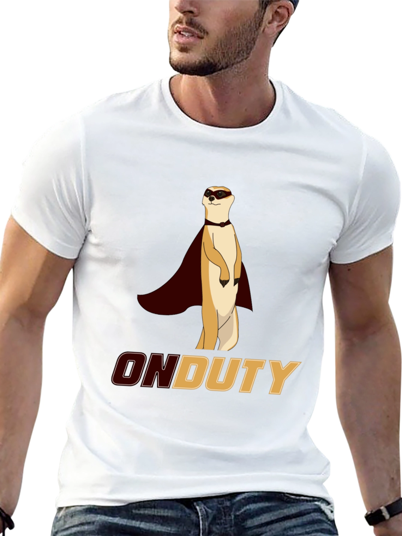 On Duty Meerkat Superhero Graphic Tee