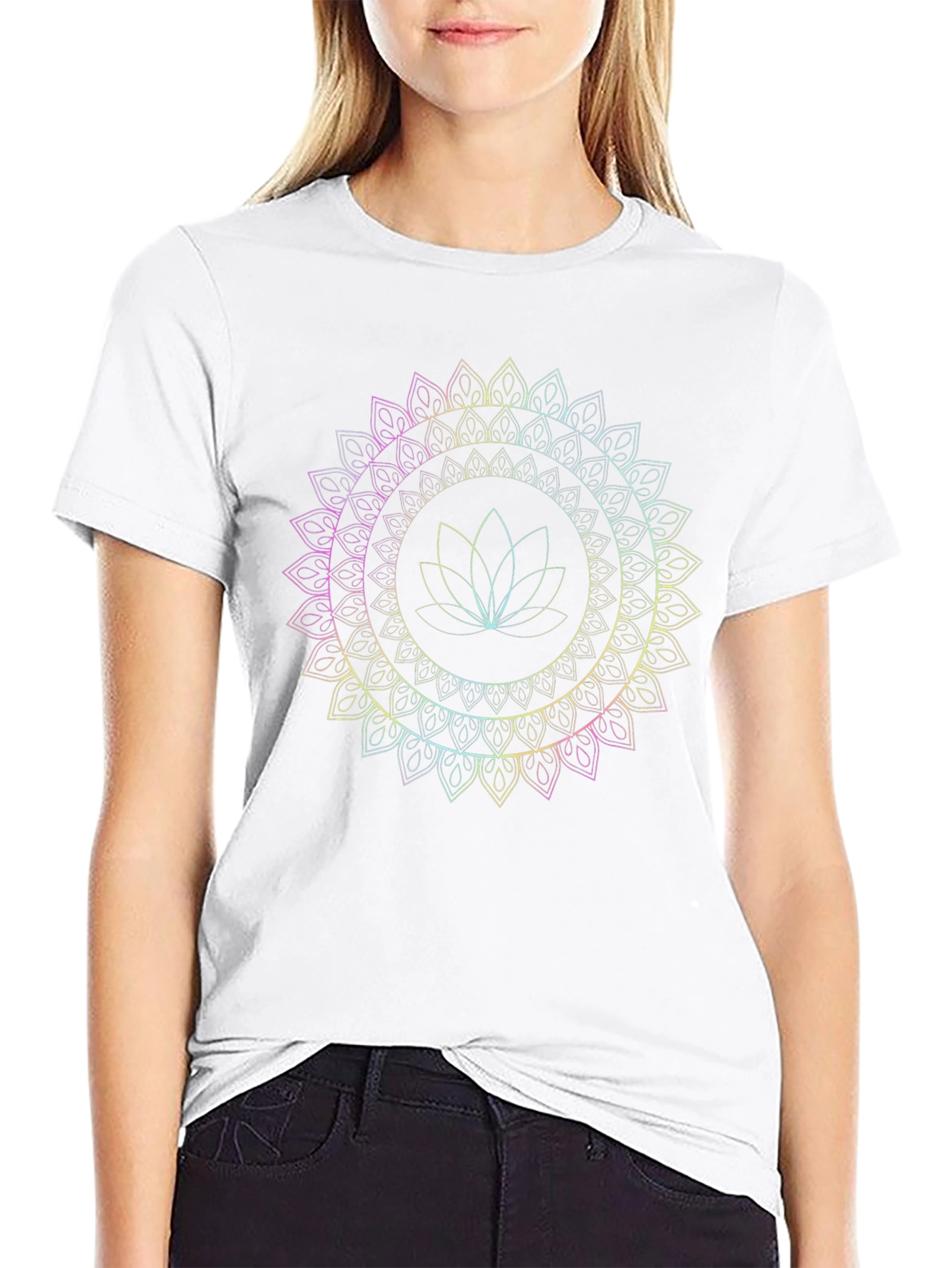 Lotus Mandala Graphic Tee - Mens Black T-Shirt
