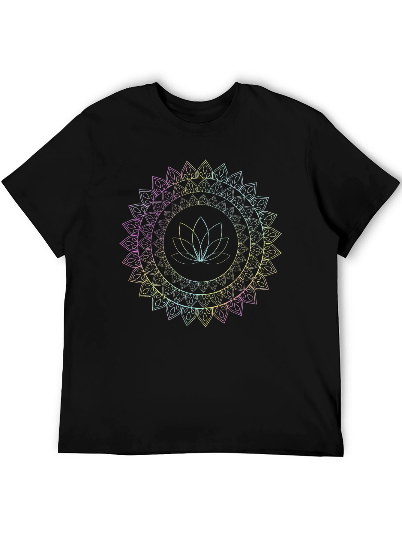 Lotus Mandala Graphic Tee - Mens Black T-Shirt