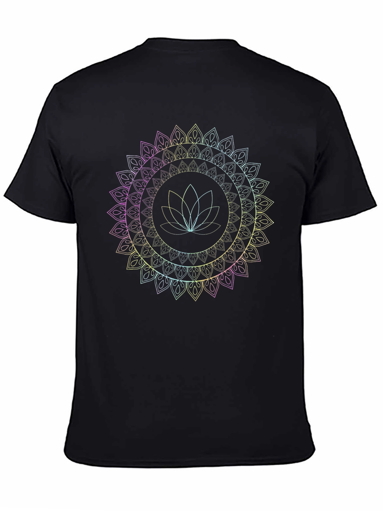 Lotus Mandala Graphic Tee - Mens Black T-Shirt