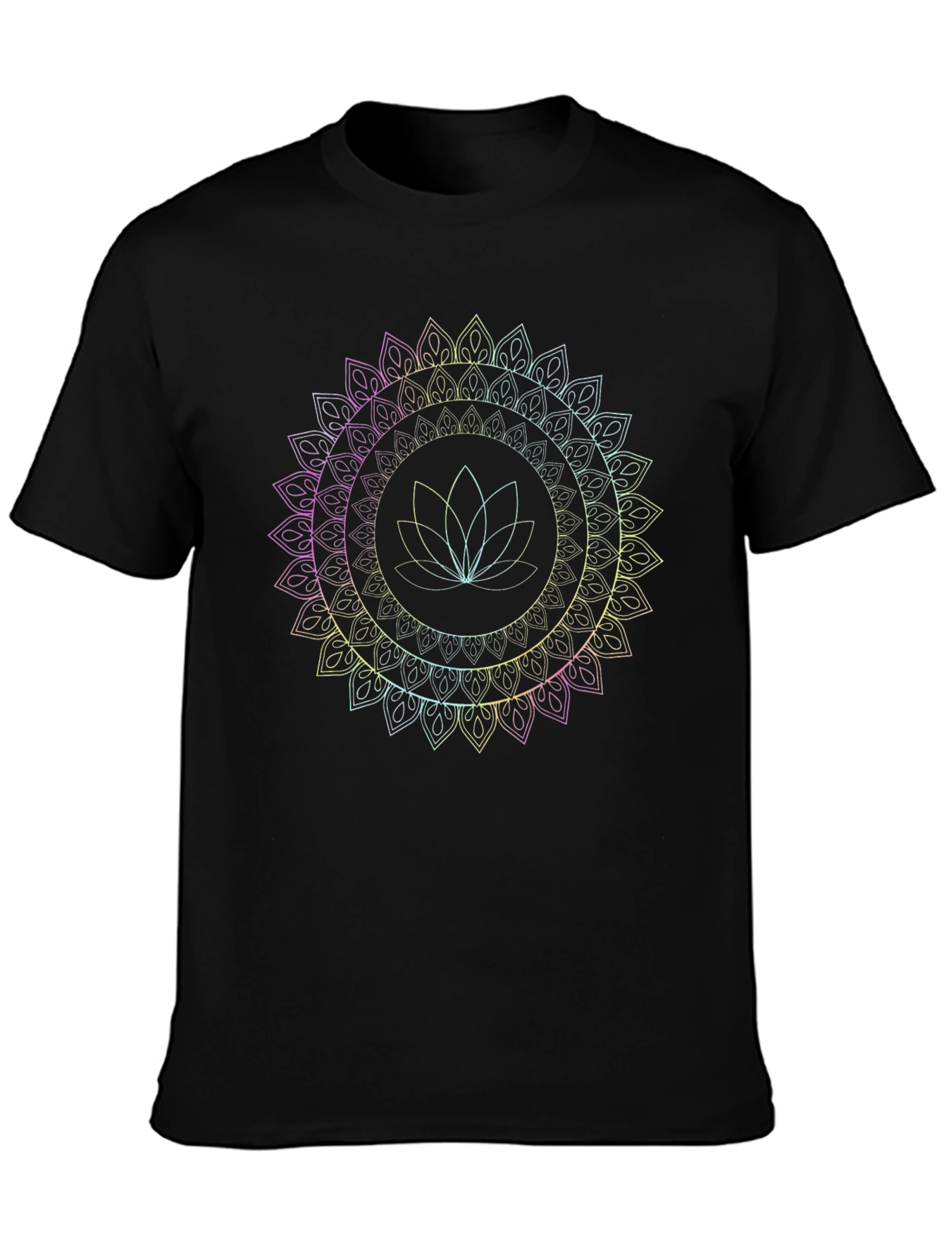 Lotus Mandala Graphic Tee - Mens Black T-Shirt