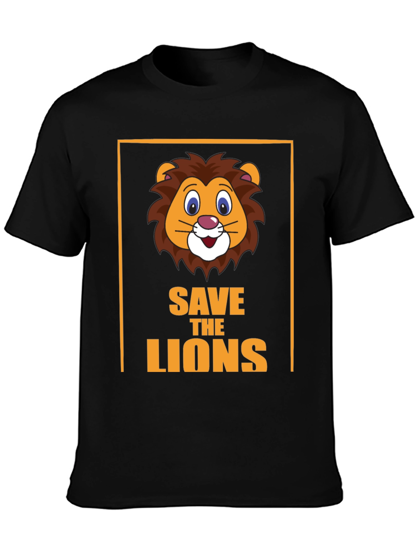Save The Lions Graphic T-Shirt Black Tee