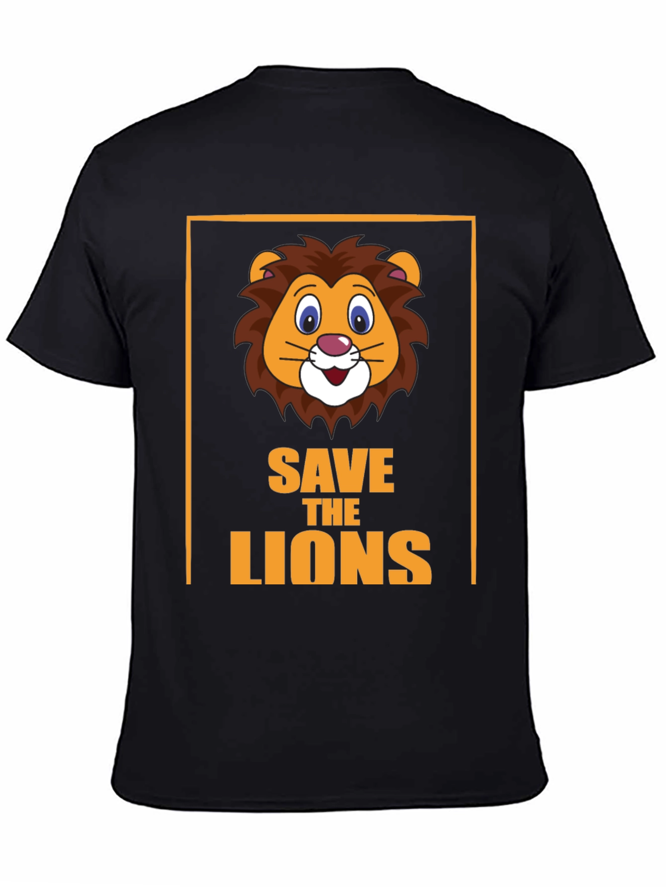 Save The Lions Graphic T-Shirt Black Tee