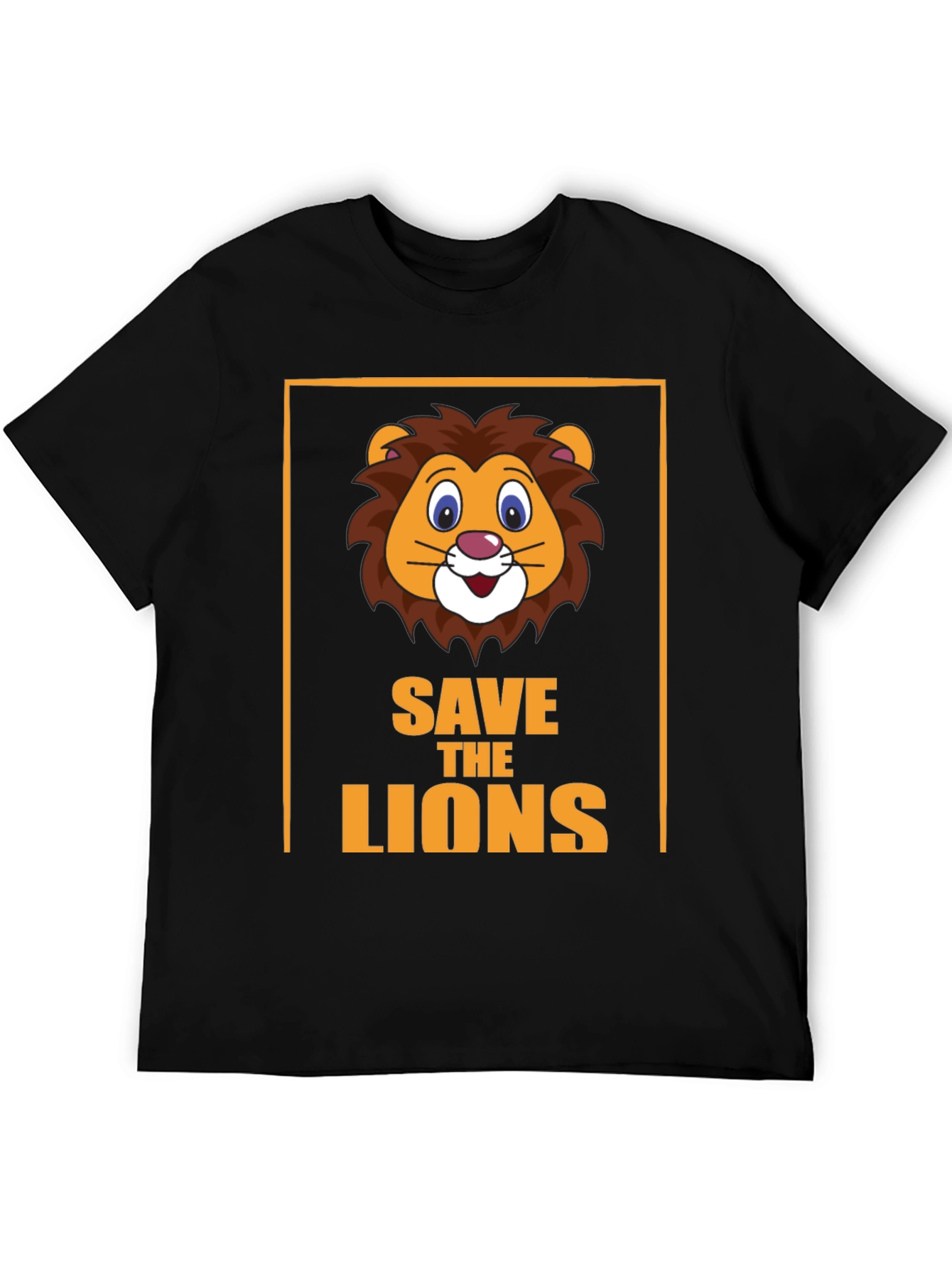 Save The Lions Graphic T-Shirt Black Tee