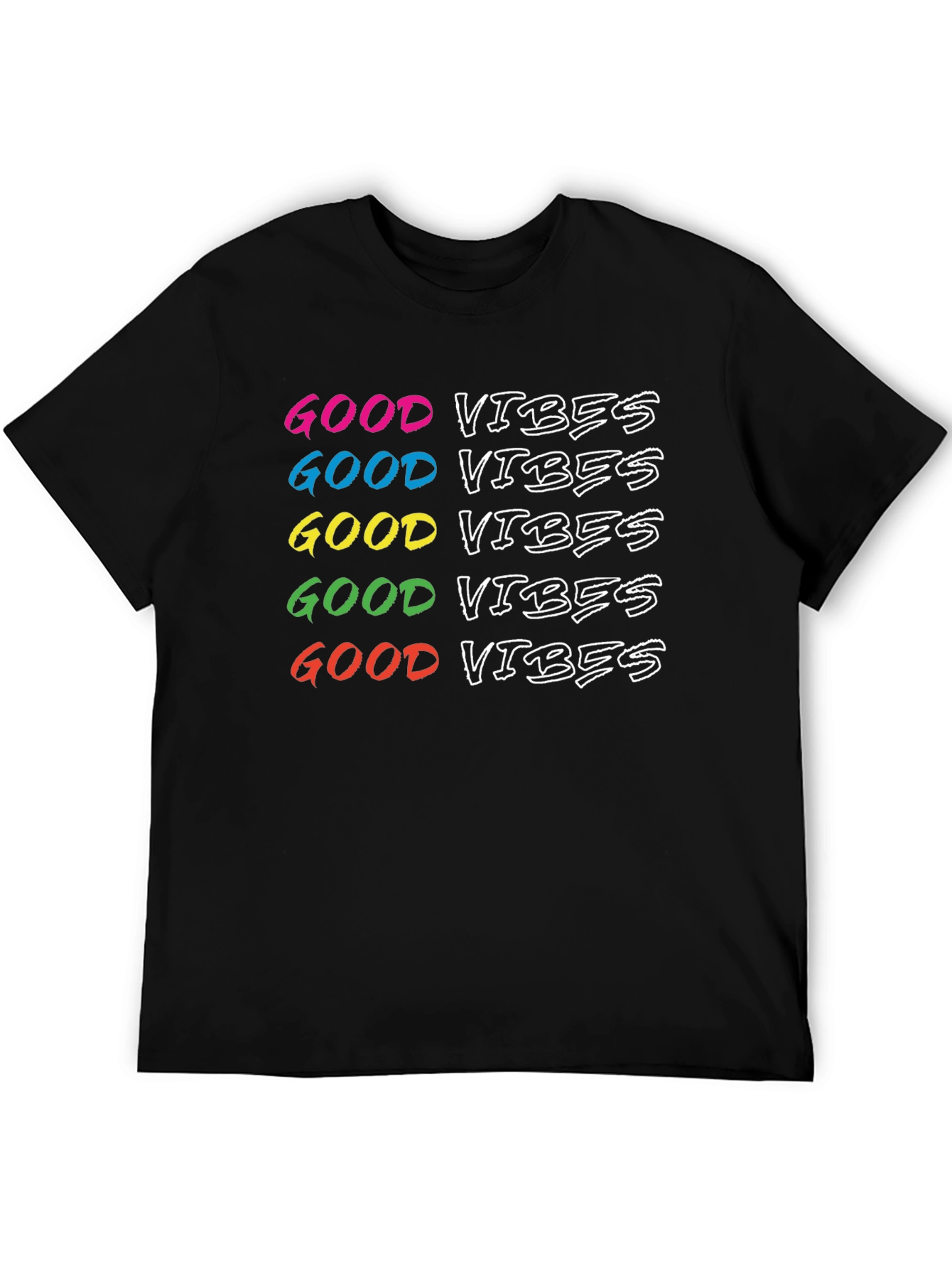 Good Vibes Rainbow Graphic T-Shirt